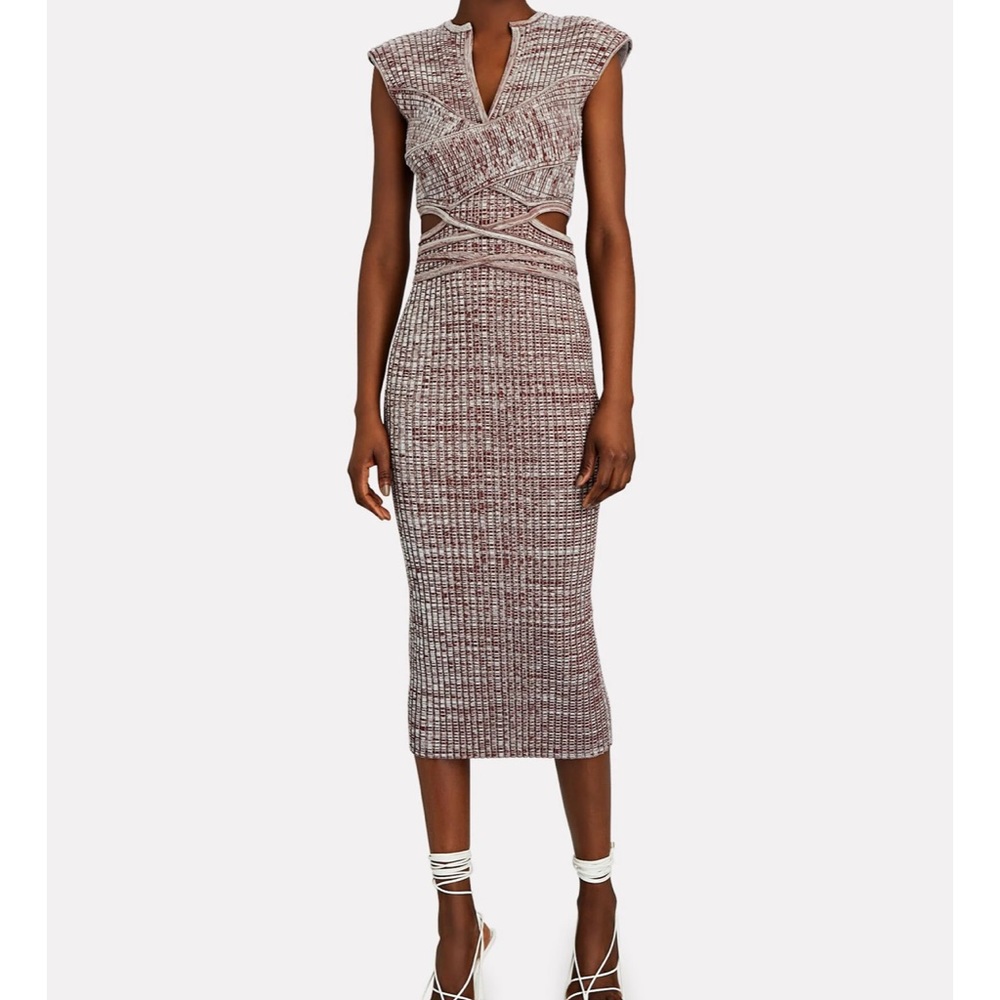 SELF-PORTRAIT
Crossover Rib Knit Midi Dress Size L - Picture 5 of 15